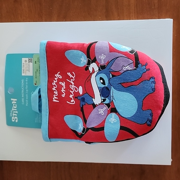 Disney Stitch Santa Holiday Christmas 2 pack Mini Oven Mitts w/ Ornaments - Picture 3 of 3